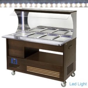 Diamond Buffet - Wall refrigerated salad bar, 4x GN1/1-150 (Wengé wood)