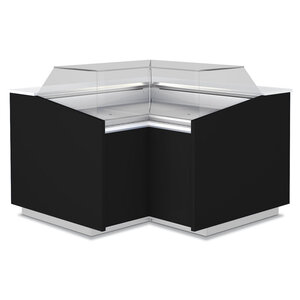 Diamond Lada neutralna narożnikowa z niską szybą 1440x1440x(h)1085 mm, czarna