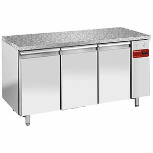 Diamond Stół chłodniczy 3- drzwiowy od -2 do 8 °C blat z granitu bez agregatu