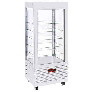 Diamond Witrnyna chłodnicza kwadratowa, 480L, od 2 do 10°C, stacjonarna z prostą szybą, obieg wymuszony, biała Diamond Witrnyna chłodnicza kwadratowa, 480L, od 2 do 10°C, stacjonarna z prostą szybą, obieg wymuszony, biała