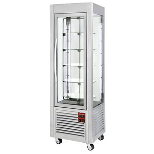 Diamond Witrnyna chłodnicza kwadratowa, 360L, od 2 do 10°C, stacjonarna z prostą szybą, obieg wymuszony, srebrna Diamond Witrnyna chłodnicza kwadratowa, 360L, od 2 do 10°C, stacjonarna z prostą szybą, obieg wymuszony, srebrna