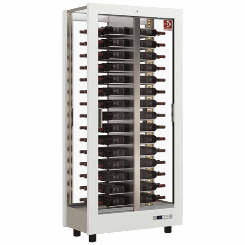 Diamond Chłodziarka na wino 2-drzwiowa, drzwi przesuwne 530L, 120 butelek 400W od 4 do 16°C szara Diamond Chłodziarka na wino 2-drzwiowa, drzwi przesuwne 530L, 120 butelek 400W od 4 do 16°C szara