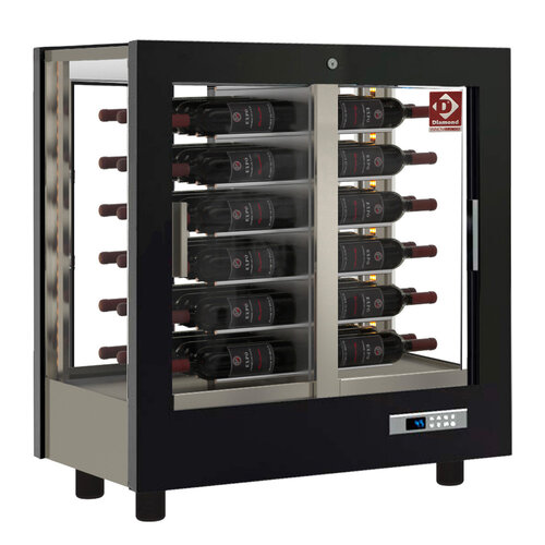 Diamond Chłodziarka na wino 2-drzwiowa, nastawna, drzwi przesuwne 216L, 48 butelek 400W od 4 do 16°C czarna Diamond Chłodziarka na wino 2-drzwiowa, nastawna, drzwi przesuwne 216L, 48 butelek 400W od 4 do 16°C czarna