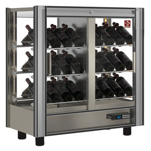 Diamond Chłodziarka na wino 2-drzwiowa, nastawna, drzwi przesuwne 530L, 42 butelek 400W od 4 do 16°C srebrna Diamond Chłodziarka na wino 2-drzwiowa, nastawna, drzwi przesuwne 530L, 42 butelek 400W od 4 do 16°C srebrna