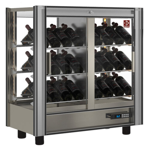 Diamond Chłodziarka na wino 2-drzwiowa, nastawna, drzwi przesuwne 530L, 42 butelek 400W od 4 do 16°C srebrna Diamond Chłodziarka na wino 2-drzwiowa, nastawna, drzwi przesuwne 530L, 42 butelek 400W od 4 do 16°C srebrna