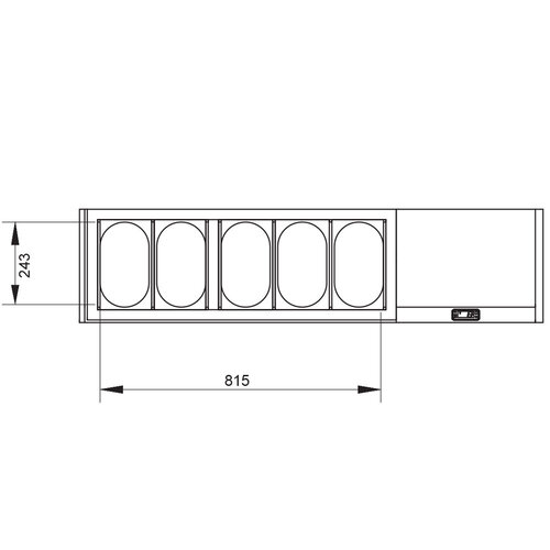 Diamond Nadstawa chłodnicza do przechowywania składników 5x 1/4 GN, od 0 do 8°C z pokrywą ze stali nierdzewnej Diamond Nadstawa chłodnicza do przechowywania składników 5x 1/4 GN, od 0 do 8°C z pokrywą ze stali nierdzewnej
