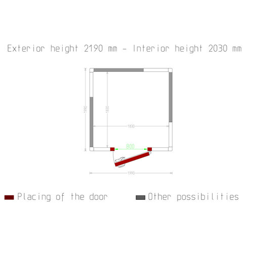 Diamond Komora ISO 80 1990x1990x(h)2190 mm, 6800L