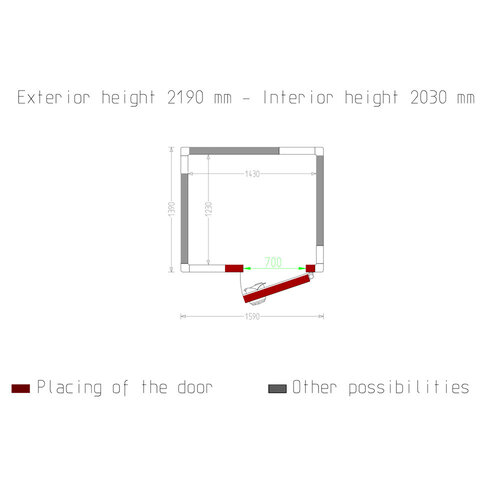 Diamond Komora ISO 100 1630x1430x(h)2230 mm, 3570L