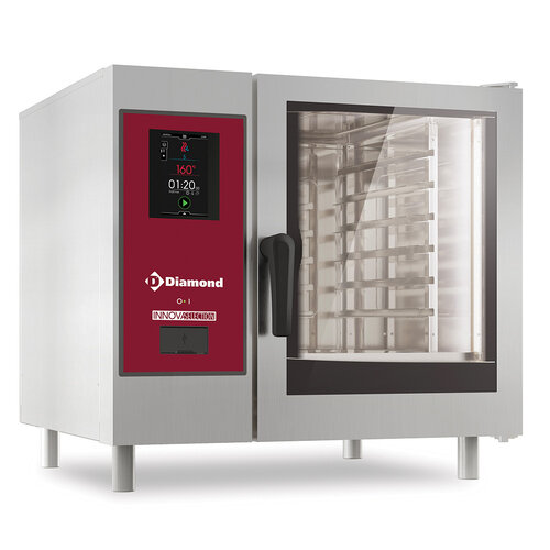 Diamond Piec konwekcyjno-parowy 6x GN 1/1 elektryczny 11 kW z bezpośrednim natryskiem i automatycznym czyszczeniem Diamond Piec konwekcyjno-parowy 6x GN 1/1 elektryczny 11 kW z bezpośrednim natryskiem i automatycznym czyszczeniem