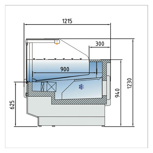 Diamond Element kasowy ze schowkiem 940x1200x(h)910mm, czarny Diamond Element kasowy ze schowkiem 940x1200x(h)910mm, czarny