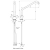Diamond Bateria umywalkowa z wylewką górną o wysokości 305 mm