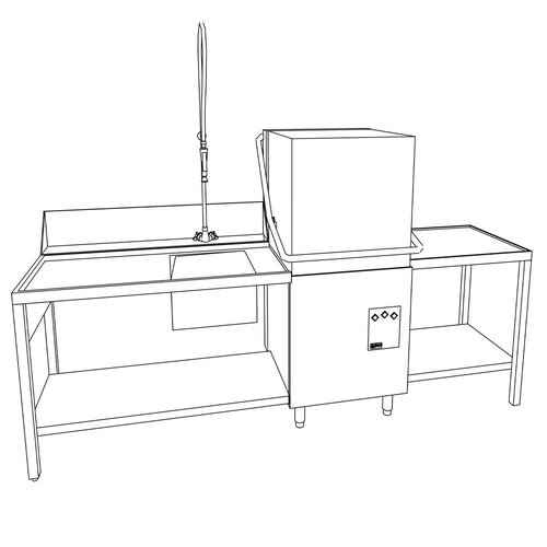 Diamond Zmywarka kapturowa 500x500 mm, 20-30 koszy/h, 6,5kW ze zmiekczaczem wody, dozownikiem płynu myjącego oraz pompą spustową, Diamond Zmywarka kapturowa 500x500 mm, 20-30 koszy/h, 6,5kW ze zmiekczaczem wody, dozownikiem płynu myjącego oraz pompą spustową,