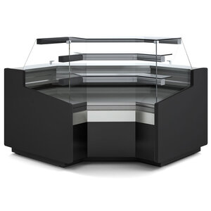 Diamond Lada chłodnicza, narożnikowa, szyba gięta, niska od 0 do 5°C, 1500x1500x(h)1105 mm, wentylowana, czarna Diamond Lada chłodnicza, narożnikowa, szyba gięta, niska od 0 do 5°C, 1500x1500x(h)1105 mm, wentylowana, czarna