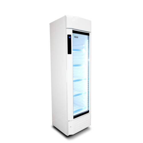 XXLselect Szafa chłodnicza przeszklona 210 L, 0 °C do +10 °C, biała