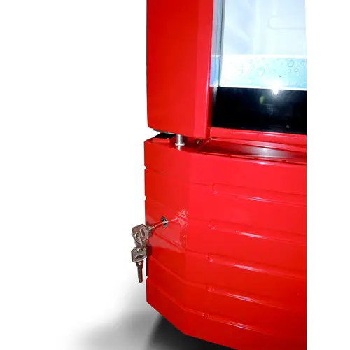 XXLselect Szafa chłodnicza przeszklona 210 L, 0 °C do +10 °C, czerwona XXLselect Szafa chłodnicza przeszklona 210 L, 0 °C do +10 °C, czerwona