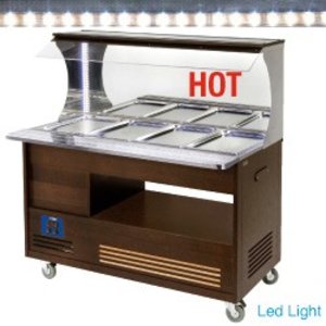 Diamond Bain-marie warm wall buffet 4x GN1/1-150 (Wengé wood)