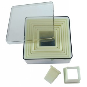 de BUYER Box of 9 plastic plain square cutters DE BUYER de BUYER Box of 9 plastic plain square cutters DE BUYER