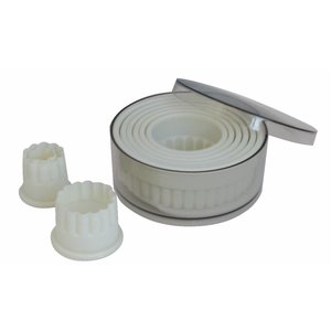 de BUYER Box of 9 plastic round flutted cutters 2 to 10 cm DE BUYER de BUYER Box of 9 plastic round flutted cutters 2 to 10 cm DE BUYER