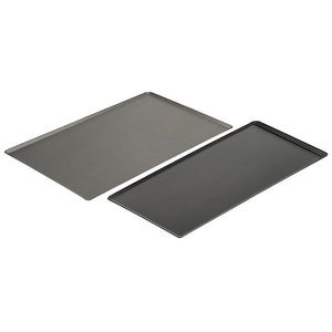 de BUYER Rectangular non stick baking tray aluminium-oblique edges GN 1/1 DE BUYER de BUYER Rectangular non stick baking tray aluminium-oblique edges GN 1/1 DE BUYER