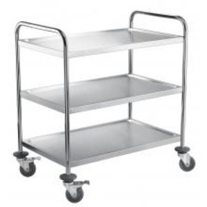 TOM-GAST Stainless Steel 3 Tier Service Trolley 950 x 855 x 530 mm