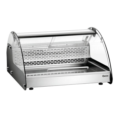 Bartscher Witryna chłodnicza prostokątna, 105 L, od 2°C do 12°C, nastawna, srebrna Bartscher Witryna chłodnicza prostokątna, 105 L, od 2°C do 12°C, nastawna, srebrna