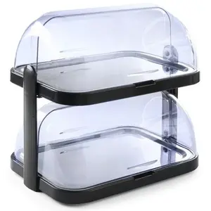 APS Witrynka bufetowa chłodząca dwupoziomowa prostokątna z pokrywą roll-top 320 x 440 mm APS Witrynka bufetowa chłodząca dwupoziomowa prostokątna z pokrywą roll-top 320 x 440 mm