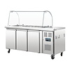 Polar Refrigeration  Stół chłodniczy sałatkowy 3-drzwiowa 3x 1/1 GN, 417L, od -2 do 8°C, agregat z boku