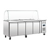 Polar Refrigeration  Stół chłodniczy sałatkowy 4-drzwiowa 4x 1/1 GN, 553L, od -2 do 8°C, agregat z boku