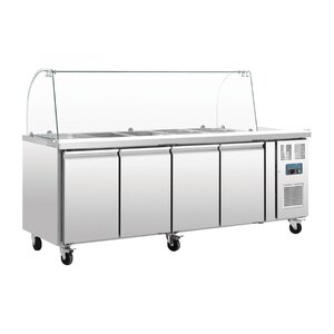 Polar Refrigeration  Stół chłodniczy sałatkowy 4-drzwiowa 4x 1/1 GN, 553L, od -2 do 8°C, agregat z boku Polar Refrigeration  Stół chłodniczy sałatkowy 4-drzwiowa 4x 1/1 GN, 553L, od -2 do 8°C, agregat z boku