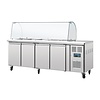 Polar Refrigeration  Stół chłodniczy sałatkowy 4-drzwiowa 4x 1/1 GN, 553L, od -2 do 8°C, agregat z boku
