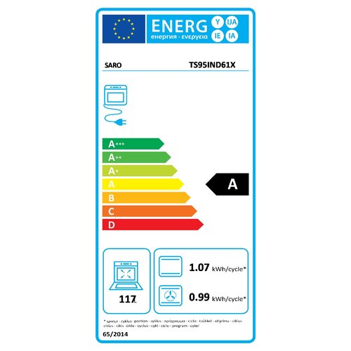 Saro Kuchnia indukcyjna z 5 polami grzewczymi i piekarnikiem 9.9kW Saro Kuchnia indukcyjna z 5 polami grzewczymi i piekarnikiem 9.9kW