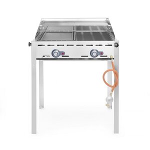 Hendi Grill gazowy Green Fire Profi Line 2-palnikowy - patelnia żeliwna i ruszt GN1/1 Hendi Grill gazowy Green Fire Profi Line 2-palnikowy - patelnia żeliwna i ruszt GN1/1