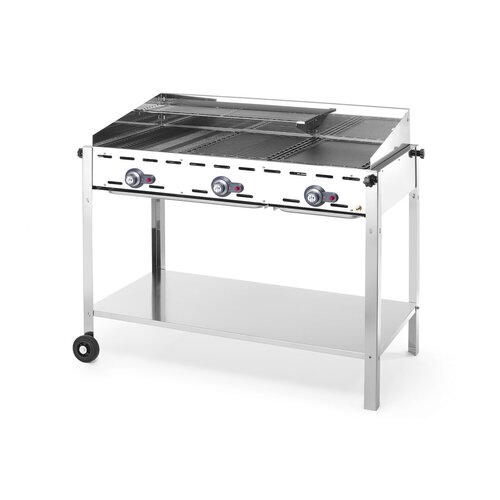 Hendi Grill gazowy Green Fire Profi Line 3-palnikowy - patelnia żeliwna i 2 ruszty GN1/1 Hendi Grill gazowy Green Fire Profi Line 3-palnikowy - patelnia żeliwna i 2 ruszty GN1/1