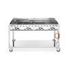 Hendi Grill gazowy Green Fire Profi Line 4-palnikowy z półką - 2 patelnie żeliwne i 2 ruszty GN1/1