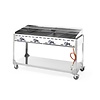 Hendi Grill gazowy Green Fire Profi Line 4-palnikowy z półką - 2 patelnie żeliwne i 2 ruszty GN1/1