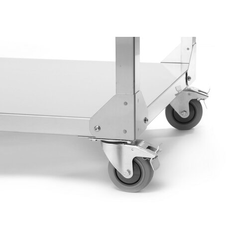 Hendi Grill gazowy Green Fire Profi Line 4-palnikowy z półką - 2 patelnie żeliwne i 2 ruszty GN1/1