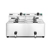 Hendi 2-Tank Countertop Electric Fryer 16 L, 2 x 3 kW with Drain Tap