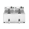 Hendi 2-Tank Countertop Electric Fryer 16 L, 2 x 3 kW with Drain Tap