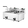 Hendi 2-Tank Countertop Electric Fryer 16 L, 2 x 3 kW with Drain Tap