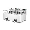 Hendi 2-Tank Countertop Electric Fryer 16 L, 2 x 3 kW with Drain Tap