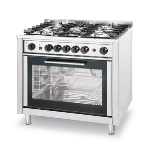 Hendi Gas Cooker with 5 Burners and Convection Electric Oven GN 1/1, 14,3 kW Hendi Gas Cooker with 5 Burners and Convection Electric Oven GN 1/1, 14,3 kW
