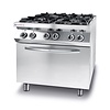 Hendi Gas Cooker with 4 Burners and Convection Electric Oven GN 1/1, 22 kW