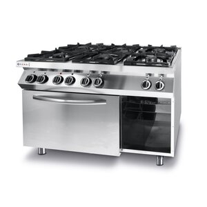 Hendi Gas Cooker with 6 Burners, Open Cupboard and Electric Oven GN 1/1, 31,5 kW Hendi Gas Cooker with 6 Burners, Open Cupboard and Electric Oven GN 1/1, 31,5 kW