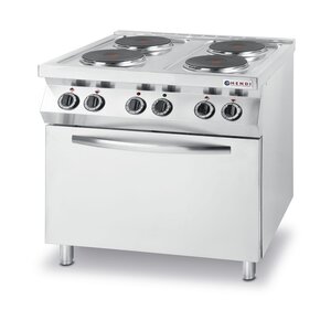 Hendi Electric Cooker with 4 Hot Plates and Electric Convection Oven GN 1/1, 13,4 kW