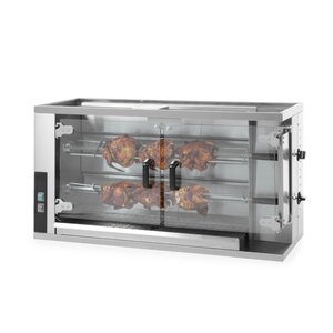 Hendi Rożen gazowy z 2 rusztami, 8-10 kurczaków, 9,4 kW