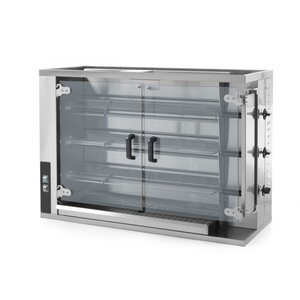 Hendi Gas Rotisserie Grill 3 Splits, 12-15 Chickens, 14,1 kW