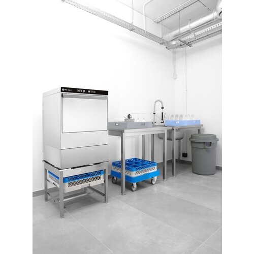 Hendi Undercounter Dishwasher 500 x 500 mm with Liquid Detergent Dispenser, up to 60 baskets/h Hendi Undercounter Dishwasher 500 x 500 mm with Liquid Detergent Dispenser, up to 60 baskets/h