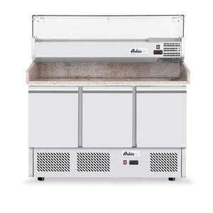 Arktic Stół do pizzy 3-drzwiowy 570 L, z blatem granitowym, agregat na dole