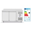 Arktic Double Door Refrigerated Table with Splashback 280 L, from -2 °C to 8 °C, Side-Mounted Compressor