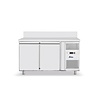 Arktic Double Door Freezer Table with Splashback 280 L, from -22 °C to -18 °C, Side-Mounted Compressor